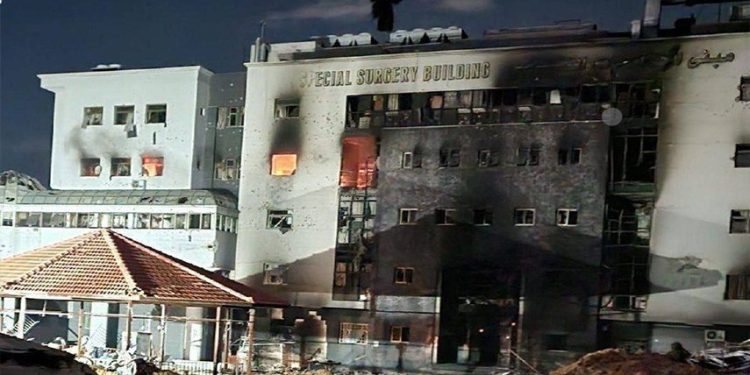 Sionist rejiminin əş-Şifa xəstəxanasındakı cinayətləri-400 şəhid və yandırılmış 1050 mənzil