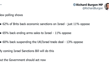 İngiltərə xalqının əksəriyyəti sionist rejimə qarşı sanksiyaların tətbiqini tələb edir